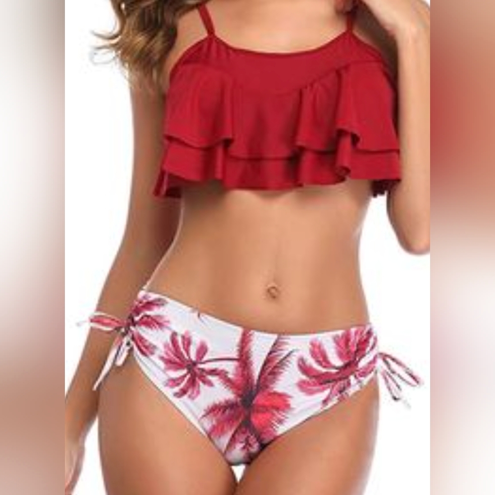 Cupshe Ultra high waist Ruffle top bathing suit